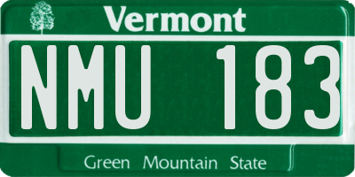 VT license plate NMU183