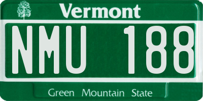VT license plate NMU188