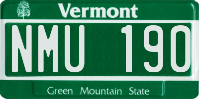 VT license plate NMU190