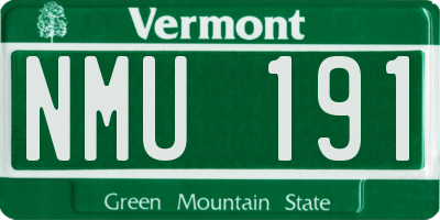 VT license plate NMU191