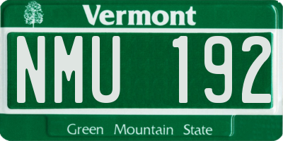 VT license plate NMU192