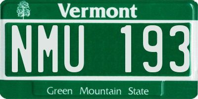VT license plate NMU193