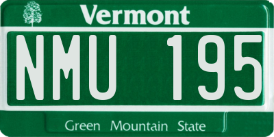 VT license plate NMU195