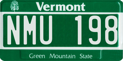 VT license plate NMU198