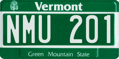 VT license plate NMU201