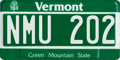 VT license plate NMU202