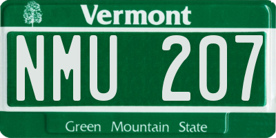 VT license plate NMU207