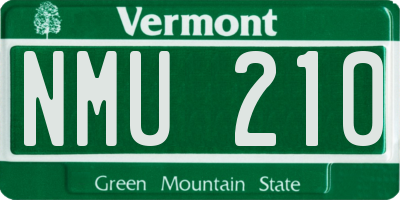 VT license plate NMU210