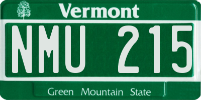 VT license plate NMU215