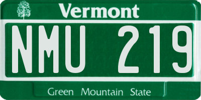 VT license plate NMU219