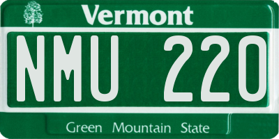 VT license plate NMU220