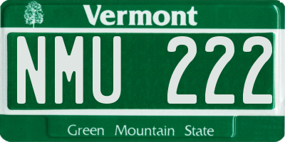 VT license plate NMU222