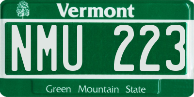 VT license plate NMU223