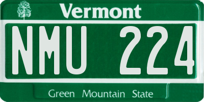 VT license plate NMU224
