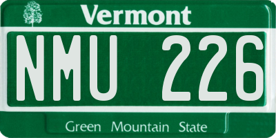 VT license plate NMU226