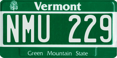 VT license plate NMU229