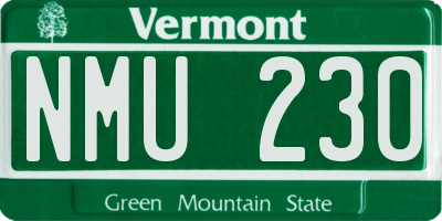 VT license plate NMU230