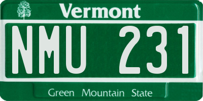 VT license plate NMU231