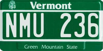 VT license plate NMU236