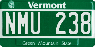 VT license plate NMU238