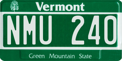 VT license plate NMU240