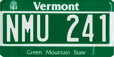VT license plate NMU241