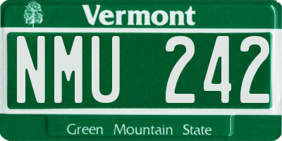 VT license plate NMU242