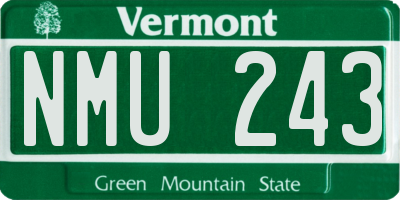 VT license plate NMU243