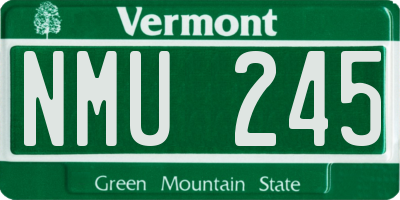 VT license plate NMU245