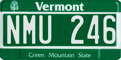 VT license plate NMU246
