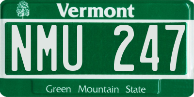 VT license plate NMU247