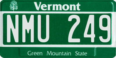 VT license plate NMU249