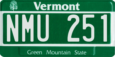 VT license plate NMU251