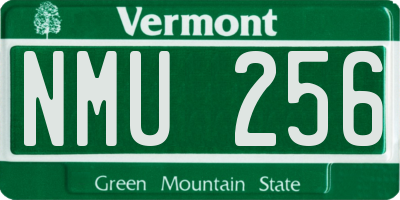 VT license plate NMU256