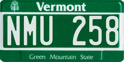 VT license plate NMU258