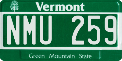 VT license plate NMU259