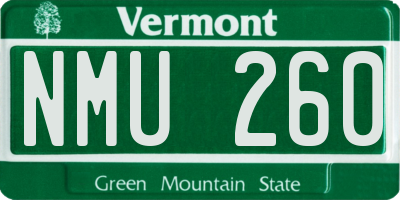 VT license plate NMU260