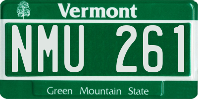 VT license plate NMU261