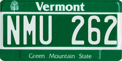 VT license plate NMU262
