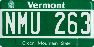 VT license plate NMU263
