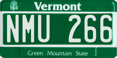 VT license plate NMU266