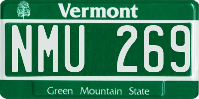 VT license plate NMU269