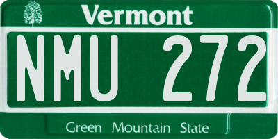 VT license plate NMU272