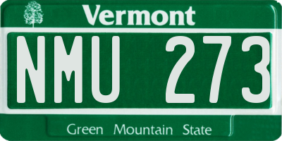 VT license plate NMU273