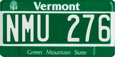 VT license plate NMU276