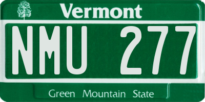 VT license plate NMU277