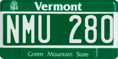 VT license plate NMU280