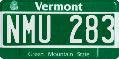 VT license plate NMU283