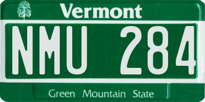 VT license plate NMU284