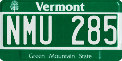 VT license plate NMU285